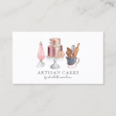 ベイカーパティシシェフウォーターカラーベーキングアツスクア 名刺 (正面)