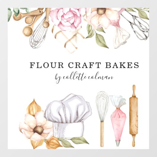 ベイカーパティシシェフウォーターカラーベーキングツール ウィンドウサイン (シート)