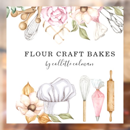 ベイカーパティシシェフウォーターカラーベーキングツール ウィンドウサイン (シート2)