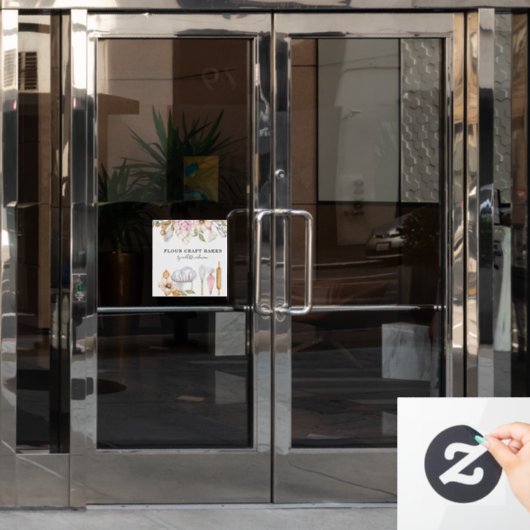 ベイカーパティシシェフウォーターカラーベーキングツール ウィンドウサイン (オフィスドア)