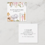 ベイカーパティシシェフウォーターカラーベーキングツール スクエア名刺 (正面/裏面)