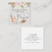ベイカーパティシシェフウォーターカラーベーキングツール スクエア名刺 (正面/裏面)
