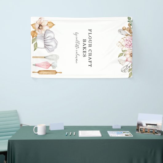 ベイカーパティシシェフウォーターカラーベーキングツール 横断幕 (トレードショー)