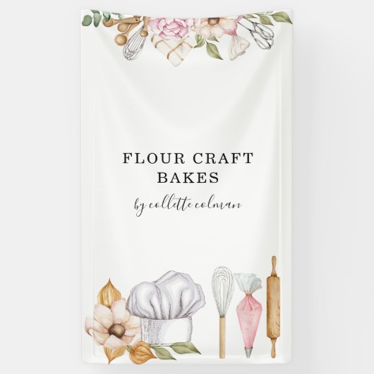 ベイカーパティシシェフウォーターカラーベーキングツール 横断幕 (縦)