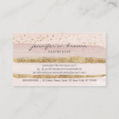 ベイカーパティスリーグリッターピンクお誕生日ケーキ 名刺 (裏面)