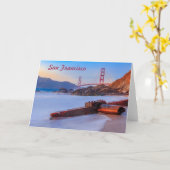 ベイカービーチサンフランシスコのゴールデンゲートブリッジ カード (黄色い花)