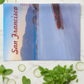 ベイカービーチサンフランシスコのゴールデンゲートブリッジ キッチンタオル (折り畳み)