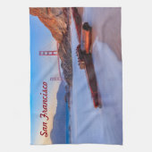 ベイカービーチサンフランシスコのゴールデンゲートブリッジ キッチンタオル (縦)