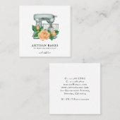 ベイカーフローラウォーターカラーミキサーベーカリー スクエア名刺 (正面/裏面)