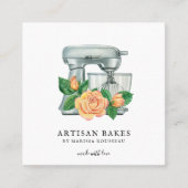 ベイカーフローラウォーターカラーミキサーベーカリー スクエア名刺 (正面)