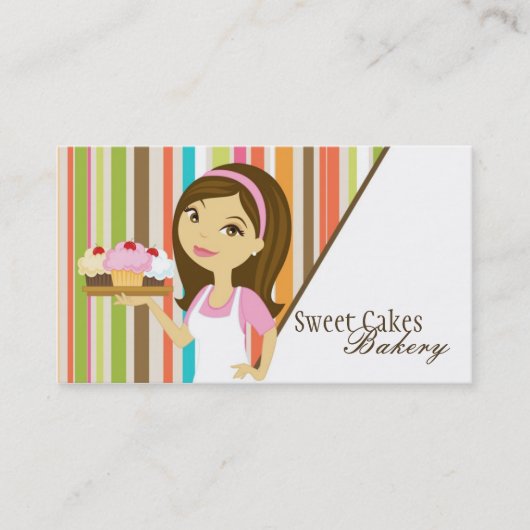 ベイカーブルネットベーカリーカップケーキ焼き名刺 名刺 (正面)