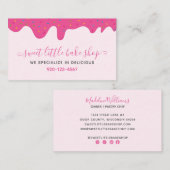 ベイカーベーカリーつや消しドリップスプルズピンク 名刺 (正面/裏面)