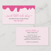 ベイカーベーカリーつや消しドリップスプルズピンク 名刺 (正面/裏面)