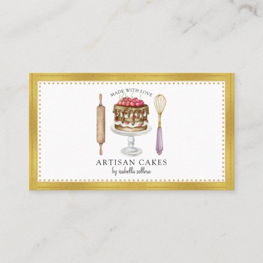ベイカーベーカリーエレガントケーキベーキング器具 名刺 (正面)
