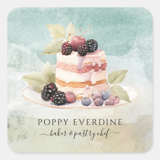 ベイカーベーカリーパティシシェフケータリングビジネス スクエアシール (正面)