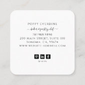 ベイカーベーカリーパティシシェフケータリングビジネス スクエア名刺 (裏面)