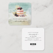 ベイカーベーカリーパティシシェフケータリングビジネス スクエア名刺 (正面/裏面)