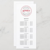 ベイカーベーカリーパティシシェフケータリングフラットメニュー メニュー (正面/裏面)