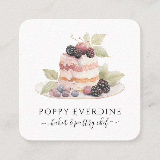 ベイカーベーカリーパティシシェフケータリング スクエア名刺 (正面)