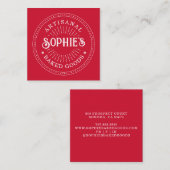 ベイカーベーカリーパティシシェフタイポグラフィ スクエア名刺 (正面/裏面)