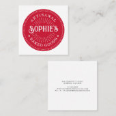 ベイカーベーカリーパティシシェフタイポグラフィ スクエア名刺 (正面/裏面)