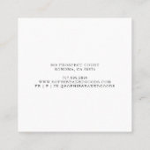 ベイカーベーカリーパティシシェフタイポグラフィ スクエア名刺 (裏面)