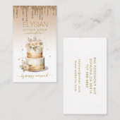 ベイカーベーカリーパティシシェフバラ金ゴールドグリッター 名刺 (正面/裏面)