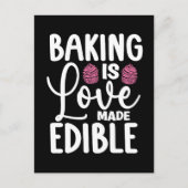 ベイカーベーキングは愛の作られた食用ベーカリーケーキ焼き シーズンポストカード (正面)