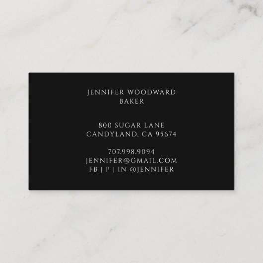 ベイカーベーキングウォーターカラーデザートケーター 名刺 (裏面)