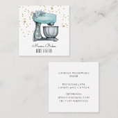 ベイカーベーキングウォーターカラーパティシシェフ スクエア名刺 (正面/裏面)