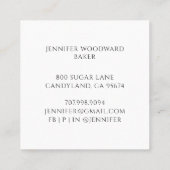 ベイカーベーキングウォーターカラーパティシシェフ スクエア名刺 (裏面)