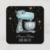 ベイカーベーキングウォーターカラーパティシシェフ スクエア名刺 (正面)