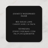 ベイカーベーキングウォーターカラーパティシシェフ スクエア名刺 (裏面)