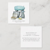 ベイカーベーキングウォーターカラーパティシシェフ スクエア名刺 (正面/裏面)