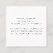 ベイカーベーキングウォーターカラーパティシシェフ スクエア名刺 (裏面)