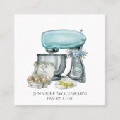 ベイカーベーキングウォーターカラーパティシシェフ スクエア名刺 (正面)