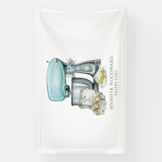 ベイカーベーキングウォーターカラーパティシシェフ 横断幕 (縦)