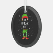 ベイカー小妖精や小人クリスマスパーティーマッチングファミリークリスマス ガラスオーナメント (正面左)