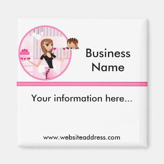 ベイカー/ベーカリー/ペストリーシェフフリグマグネットデザイン1 マグネット (正面)