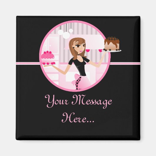 ベイカー/ベーカリー/ペストリーシェフフリグマグネットデザイン6 マグネット (正面)