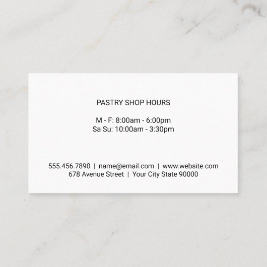 ベイカー | Chef |料理のロゴ 名刺 (裏面)