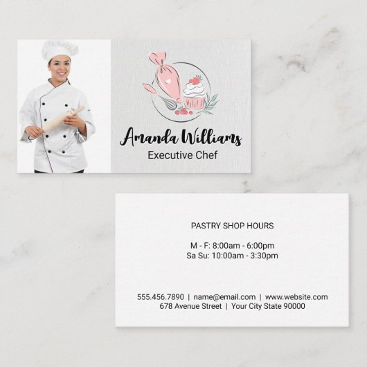 ベイカー | Chef |料理のロゴ 名刺 (正面/裏面)