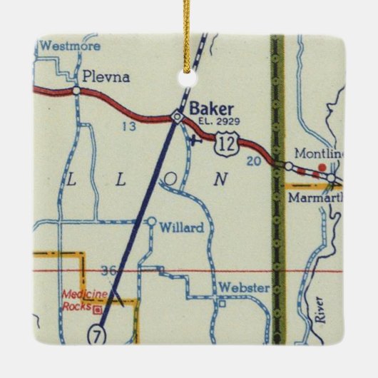 ベイカーMTヴィンテージマップ セラミックオーナメント (裏面)