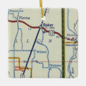ベイカーMTヴィンテージマップ セラミックオーナメント (正面)