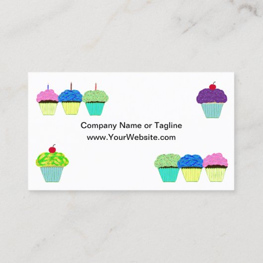 ベイクショップパーティーカップケーキバルーン 名刺 (裏面)
