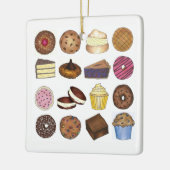ベイクセールのおすすめカップケーキクッキーパイブラウニードーナツ セラミックオーナメント (左)