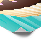 ベイクセールのポスターチョコレートカップケーキブルー ポスター (角)