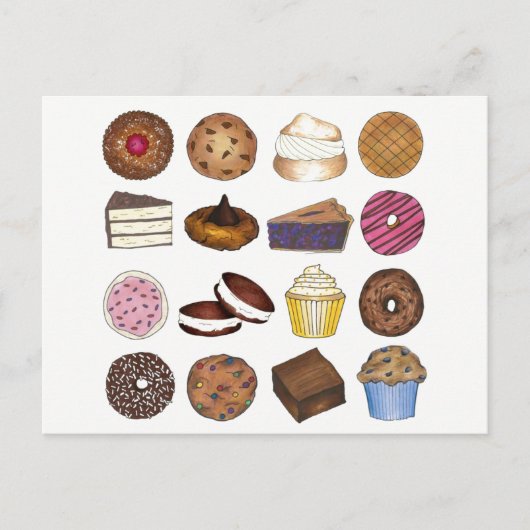 ベイクセールカップケーキブラウニーパイ焼いたケーキグッズ ポストカード (正面)