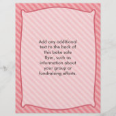 ベイクセールフライヤー、スイートピンクの渦巻き旋回 チラシ (裏面)