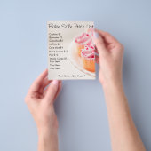 ベイクセール価格リストピンクカップケーキ チラシ (手)